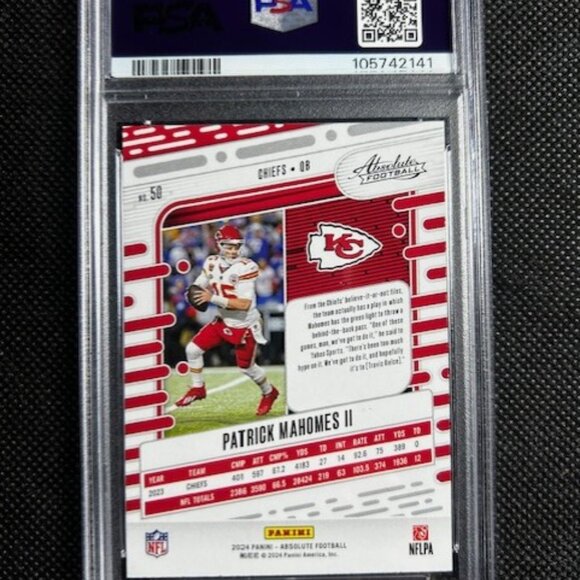 Patrick Mahomes 2024 Panini Absolute #3 Black Parallel SP PSA 9 MINT - Picture 2 of 2